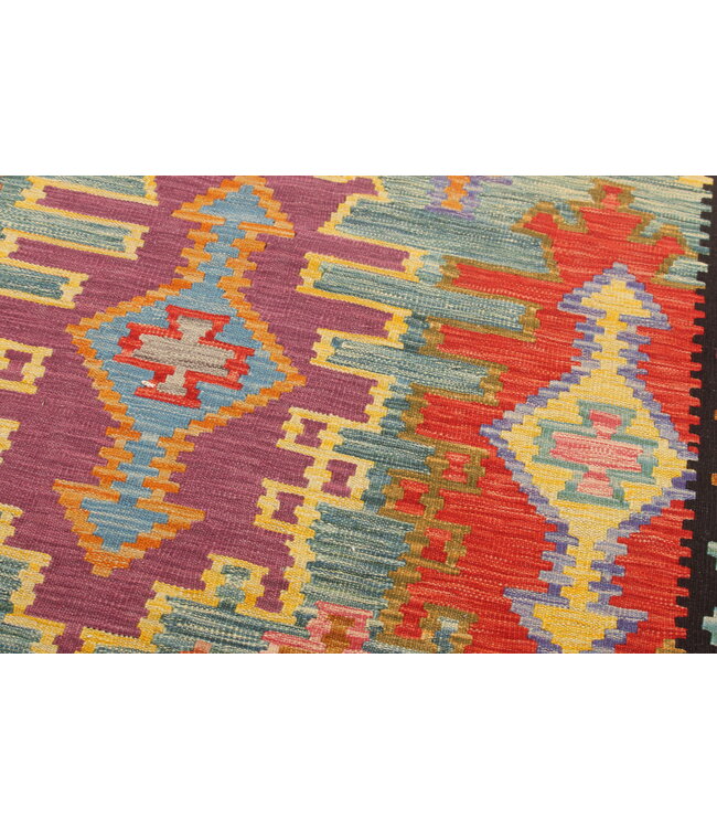 Naila kelim  handgeweven 302x209 cm traditional Kelim Tapijt Wol