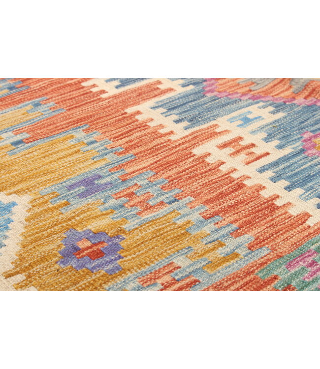 Naila kelim  handgeweven 296x203 cm traditional Kelim Tapijt Wol