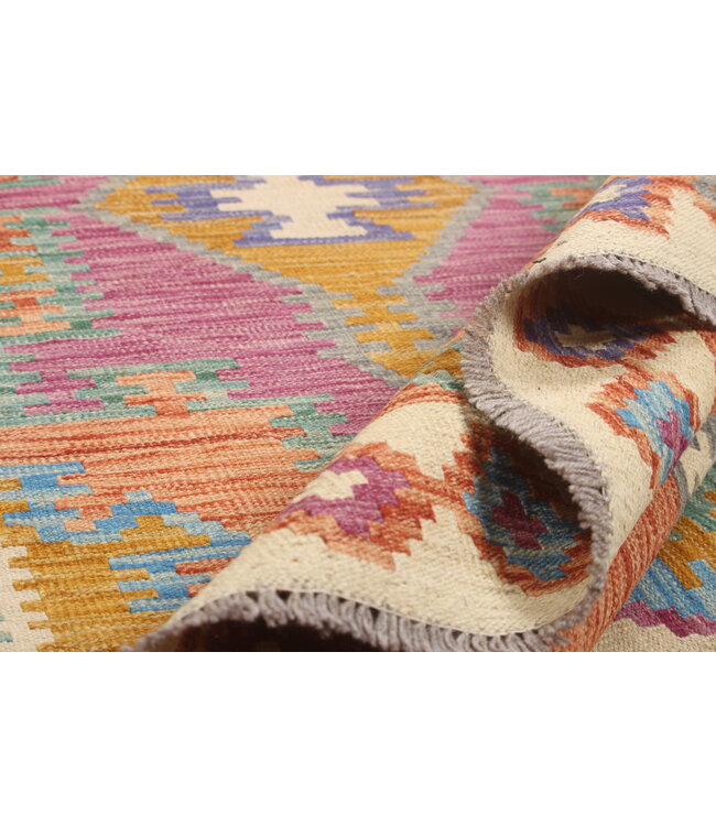 Naila kelim  handgeweven 296x203 cm traditional Kelim Tapijt Wol