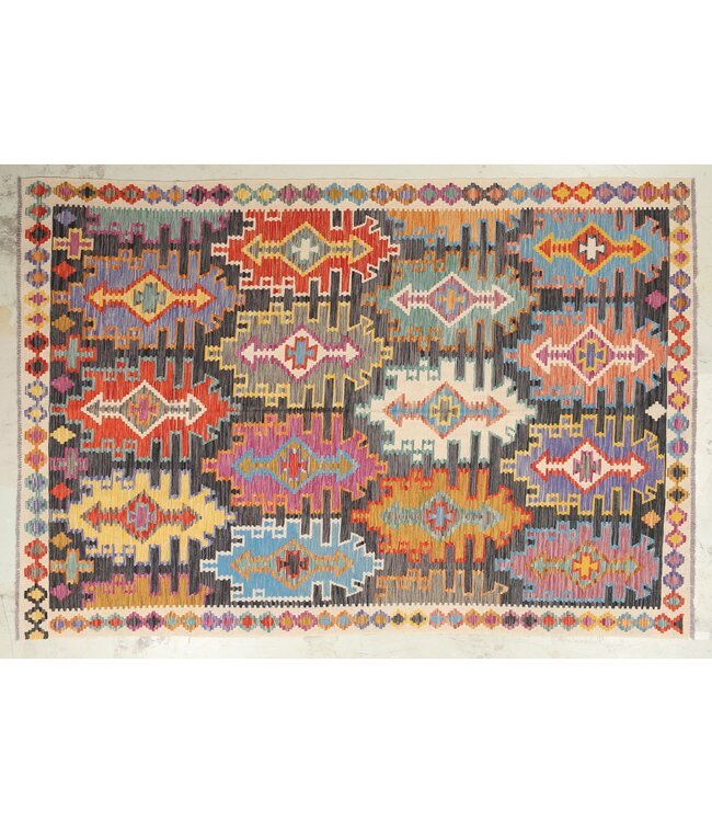 Naila kelim  Handgemacht  306x206cm Traditional Wolle Kelim Teppich