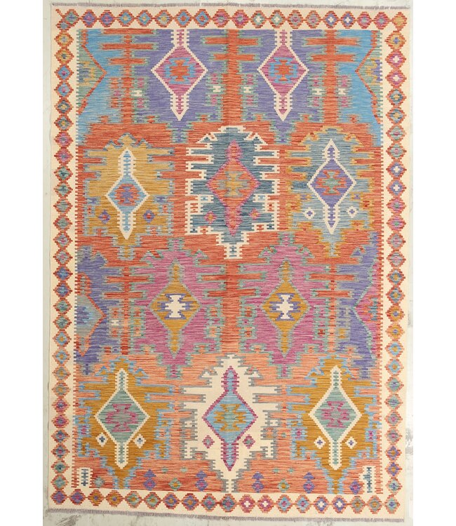 Naila kelim  handgemacht 296x203 cm  traditional Wolle Kelim Teppich