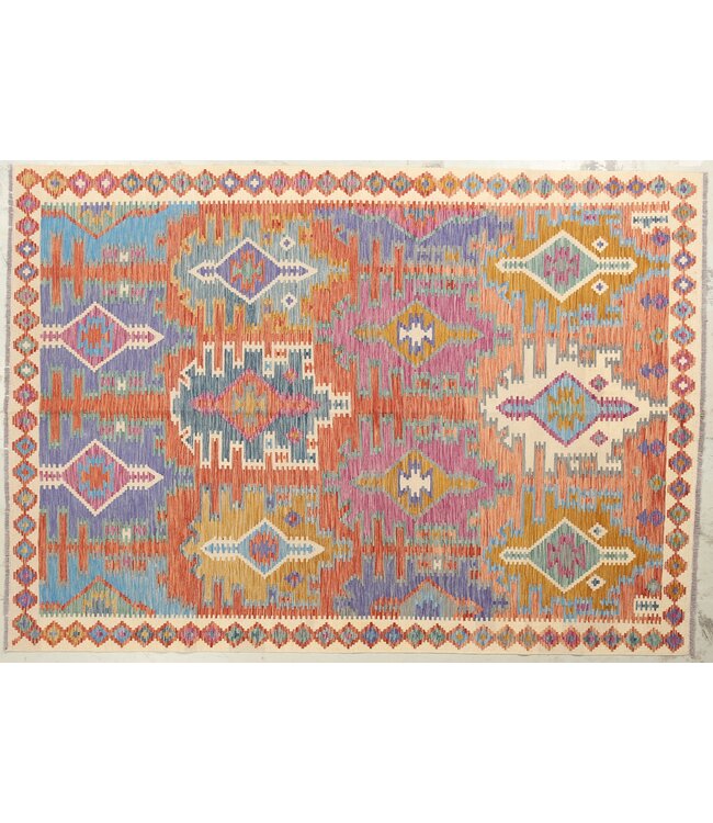 Naila kelim  handgemacht 296x203 cm  traditional Wolle Kelim Teppich