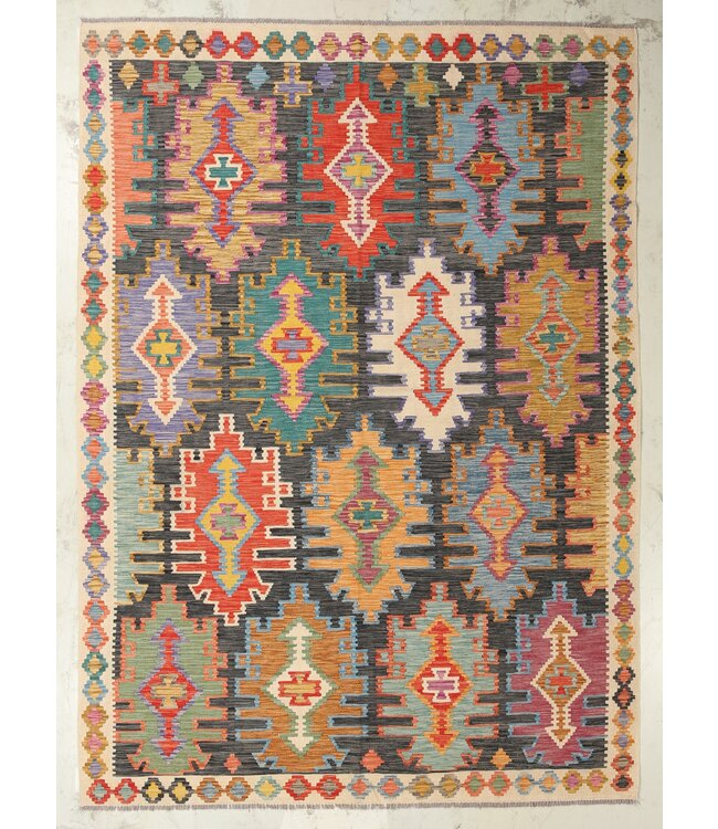 Naila kelim Handgeweven 301x214cm  Traditional Kelim Tapijt Wol