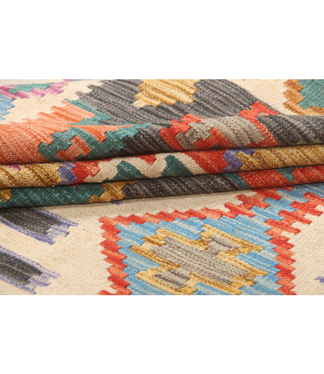 Naila kelim  Handgemacht  301x214cm Traditional Wolle Kelim Teppich