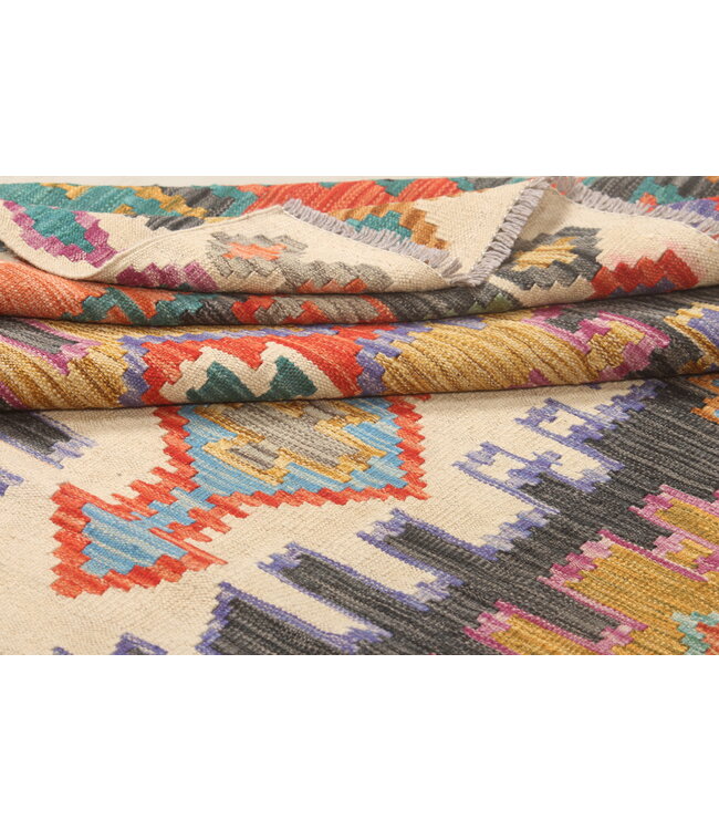 Naila kelim  Handgemacht  301x214cm Traditional Wolle Kelim Teppich