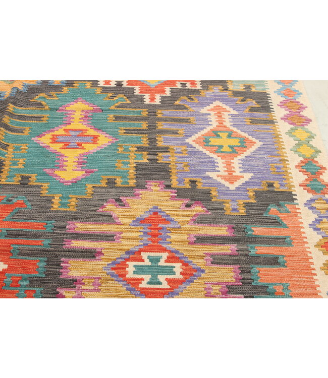 Naila kelim  Handgemacht  301x214cm Traditional Wolle Kelim Teppich