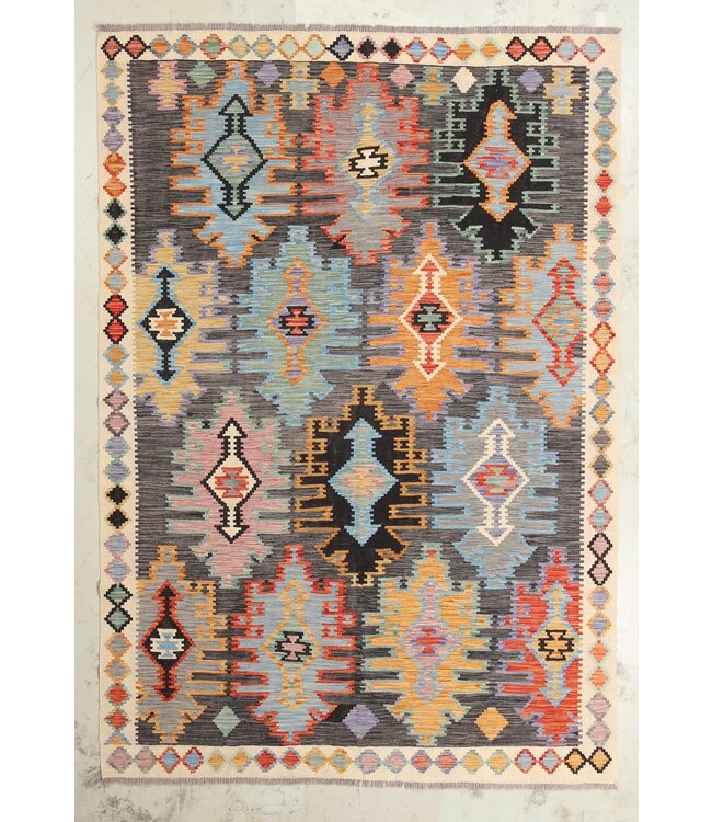 Naila kelim  Handmade  293x200 cm  Traditional Kilim Area Rug Wool Carpet