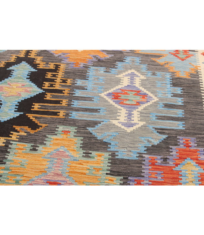 Naila kelim Handgeweven  293x200 cm Traditional Kelim Tapijt Wol