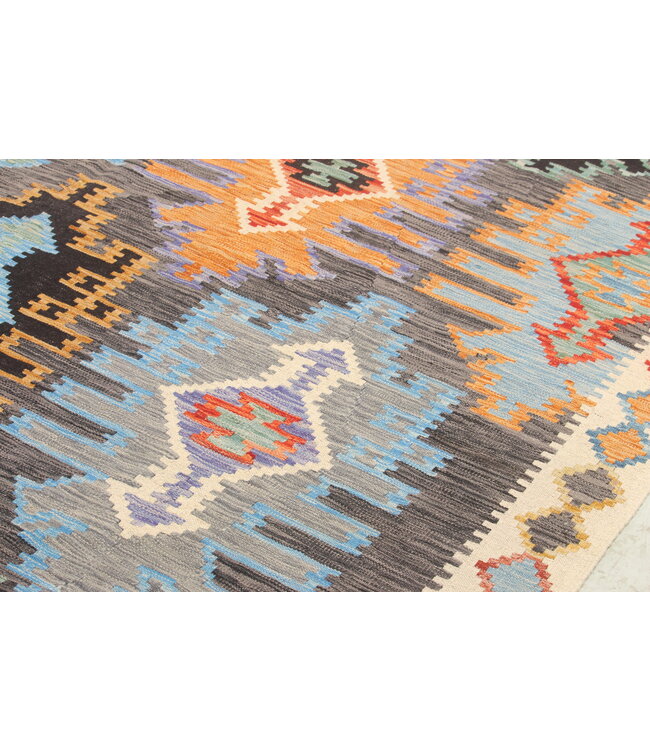 Naila kelim Handgeweven  293x200 cm Traditional Kelim Tapijt Wol