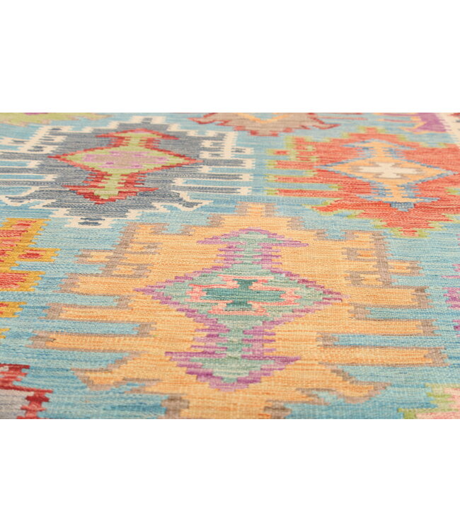 Naila kelim Handgeweven  303x213 cm Traditional Kelim Tapijt Wol