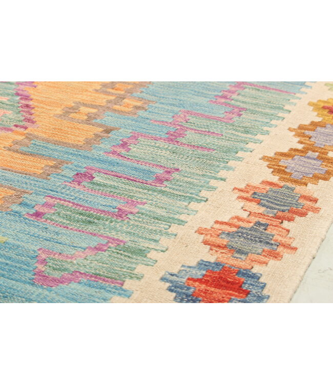 Naila kelim Handgeweven  303x213 cm Traditional Kelim Tapijt Wol