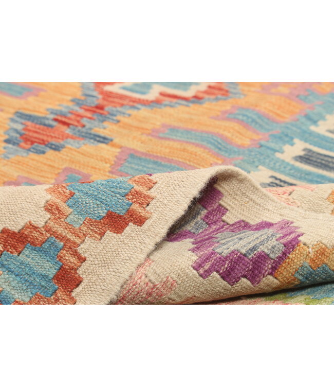 Naila kelim Handgeweven  303x213 cm Traditional Kelim Tapijt Wol