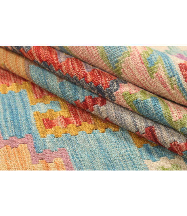 Naila kelim Handgeweven  303x213 cm Traditional Kelim Tapijt Wol