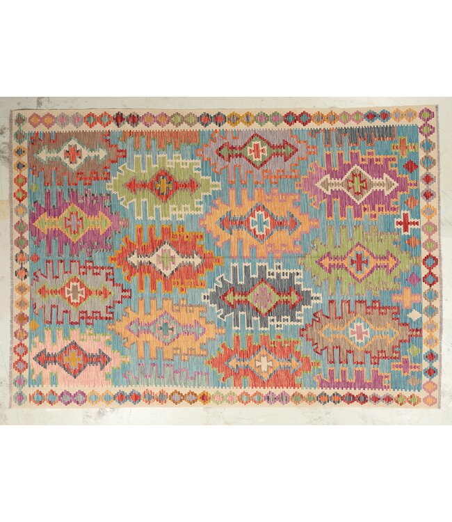 Naila kelim  Handgemacht   303x213 cm Traditional Wolle Kelim Teppich