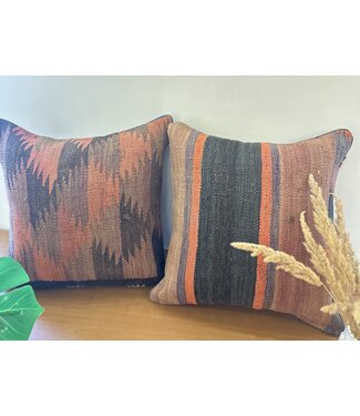 Kelimshop 2x kelim cushion cover with filling Handmade kelim cushions ca 45x45