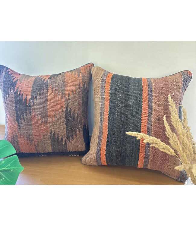 2x kelim cushion cover with filling Handmade kelim cushions ca 45x45 cm