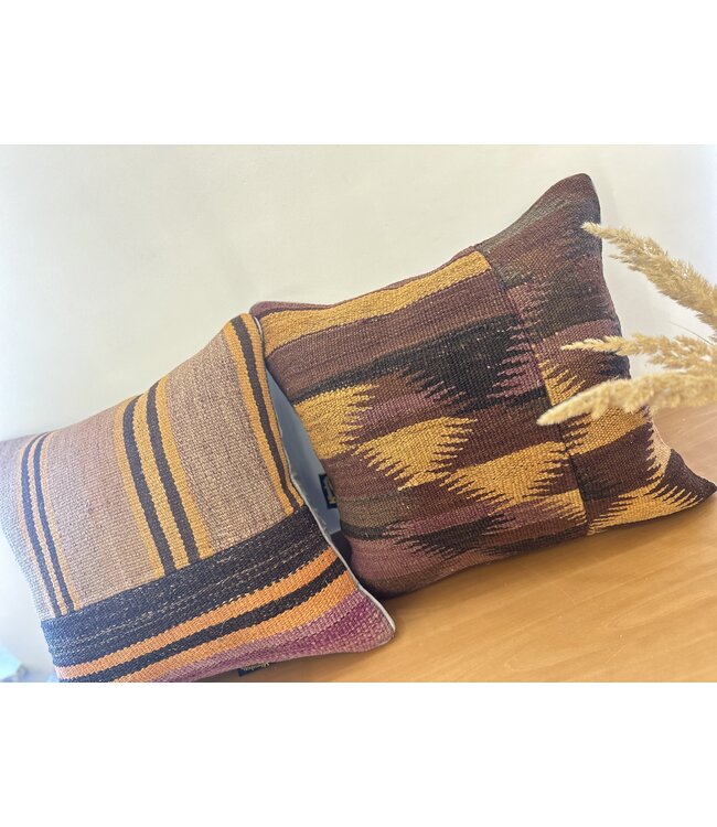 2x kelim cushion cover with filling Handmade kelim cushions ca 45x45 cm