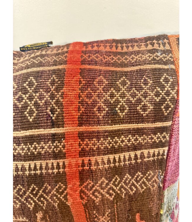 Kelim-Kissenbezug mit Füllung. Handgefertigte Kelim-Kissen, ca. 40x60 cm