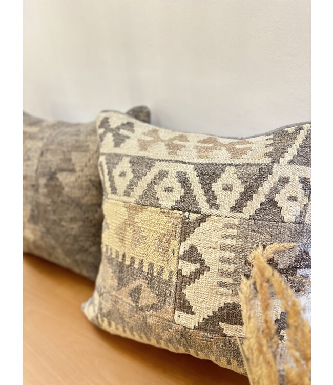 2x kelim cushion cover natural with filling Handmade kelim cushions ca 45x45 cm
