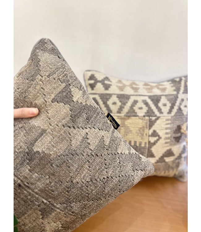 2x kelim cushion cover natural with filling Handmade kelim cushions ca 45x45 cm