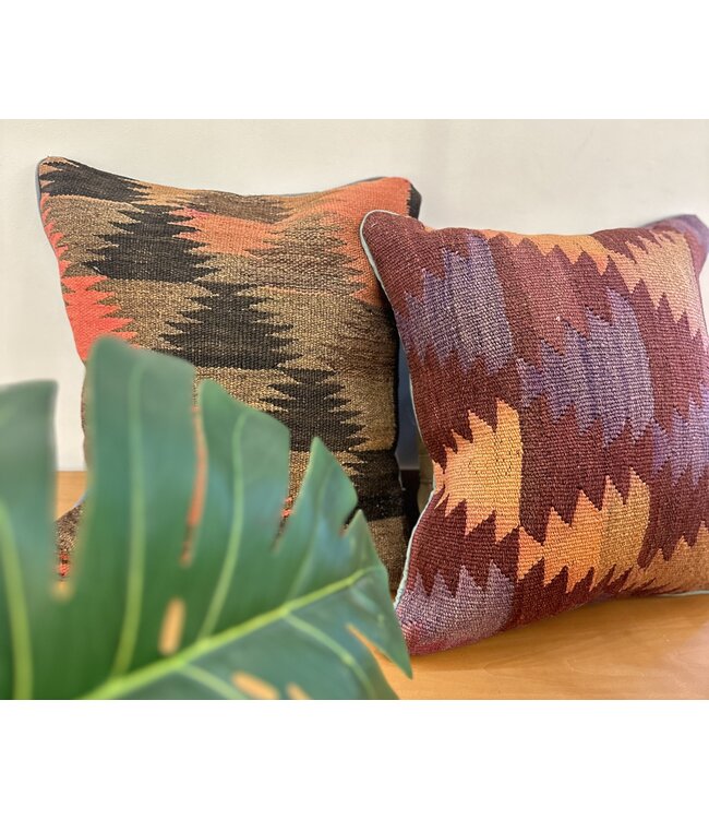 2x kelim cushion cover with filling Handmade kelim cushions ca 45x45 cm
