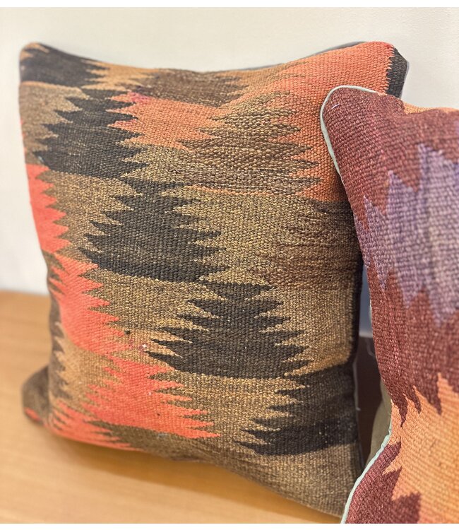 2x kelim cushion cover with filling Handmade kelim cushions ca 45x45 cm