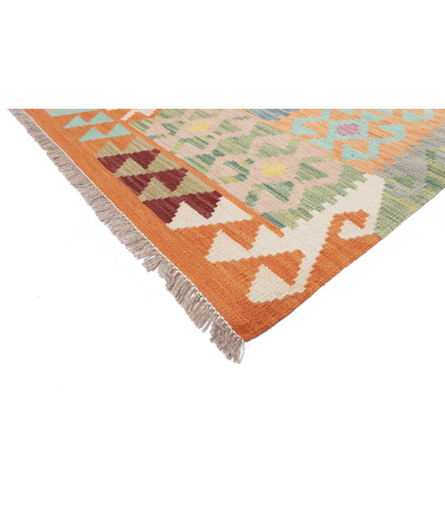 242x199  cm Handgefertigter Afghanischer traditioneller Kilim Teppich Woll