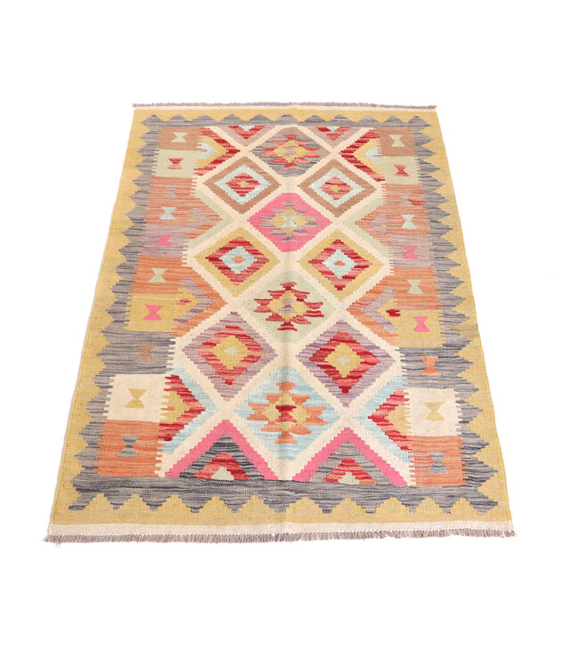 175x124 cm Handgemaakte Afghaanse traditionele Kilim Vloerkleed Wol Tapijt