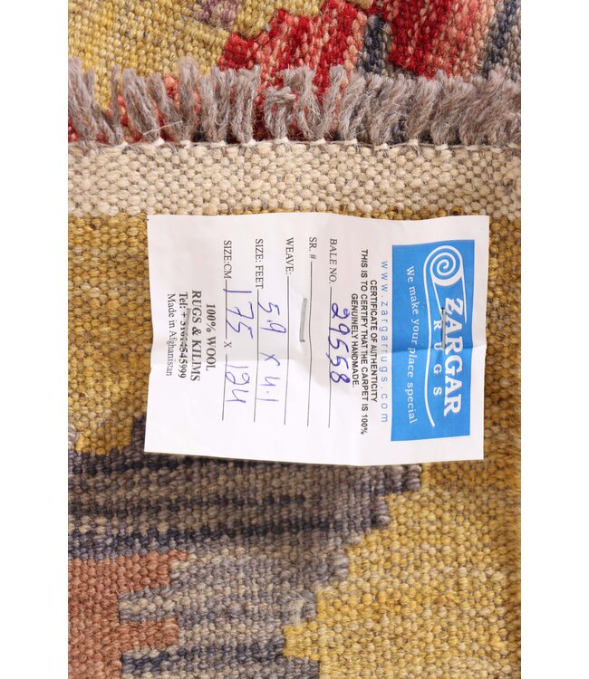 175x124 cm Handmade Afghan Traditional Kilim Area Rug Wool Carpet