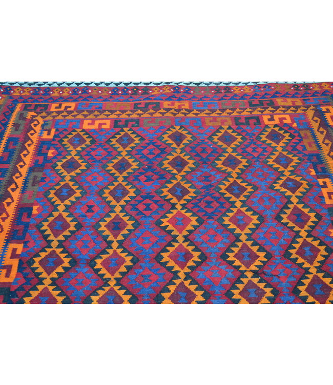 298x201 cm Handgewebte Orientalisch Wolle Kelim Teppich Antiker Kelim