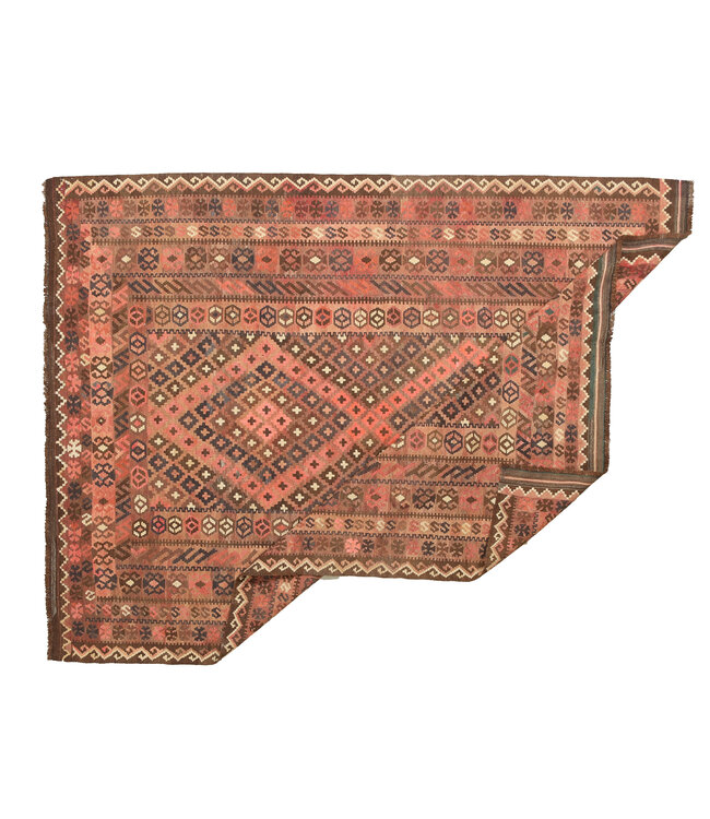 278x213 cm Handgewebte Orientalisch Wolle Kelim Teppich Antiker Kelim