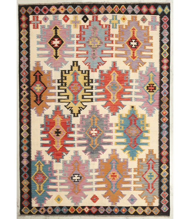 Naila kelim Handgeweven  295x207 cm Traditional Kelim Tapijt Wol