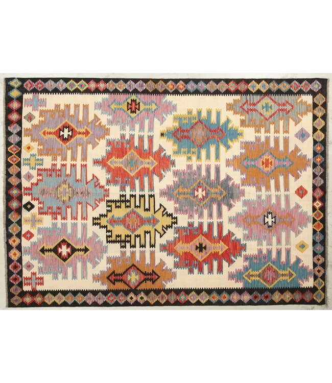 Naila kelim Handgeweven  295x207 cm Traditional Kelim Tapijt Wol