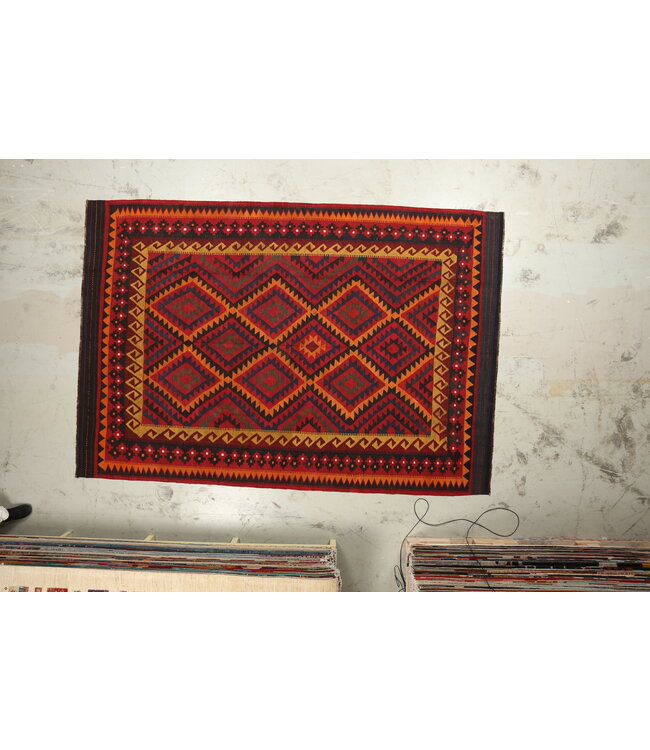 Handgemaakt Oosters Kelim Wol Vloerkleed 339 x 231 cm