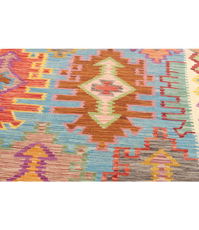 Naila kelim Handgeweven 304x204cm  Traditional Kelim Tapijt Wol