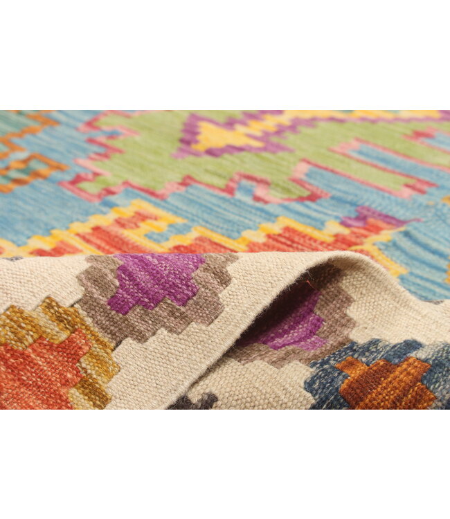 Naila kelim Handgeweven 304x204cm  Traditional Kelim Tapijt Wol