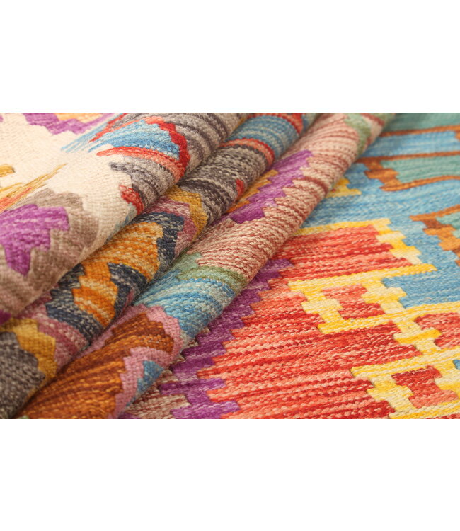 Naila kelim Handgeweven 304x204cm  Traditional Kelim Tapijt Wol