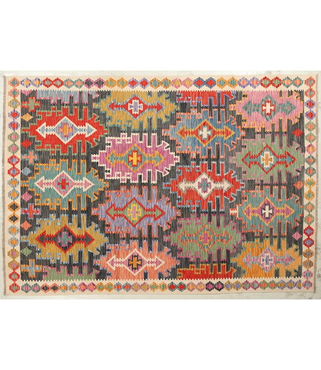 Naila kelim Handgeweven 303x212cm  Traditional Kelim Tapijt Wol