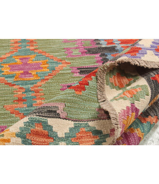 Naila kelim Handgeweven 303x212cm  Traditional Kelim Tapijt Wol