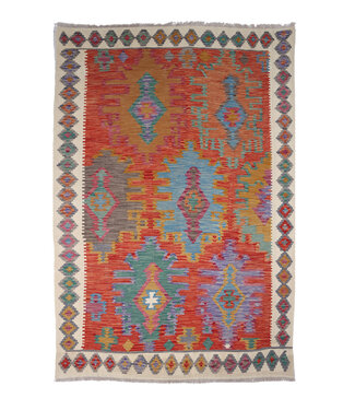 253x177 cm Handgefertigter Afghanischer traditioneller Kilim Teppich Woll