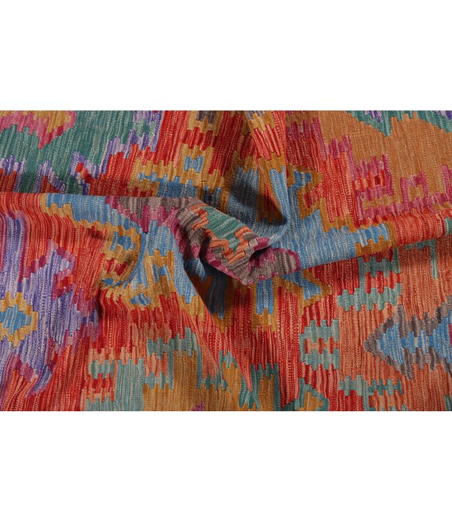 253x177  cm Handgemaakte Afghaanse traditionele Kilim Vloerkleed Wol Tapijt