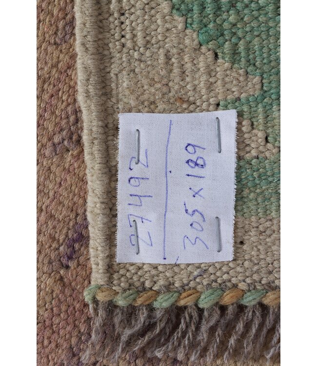 305x189 cm Handgefertigter Afghanischer traditioneller Kilim Teppich Woll