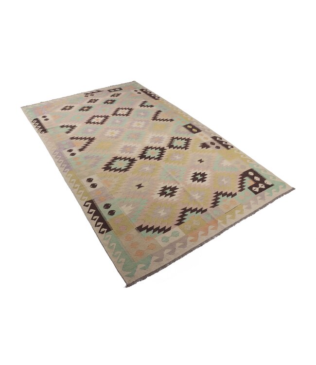 305x189 cm Handgemaakte Afghaanse traditionele Kilim Vloerkleed Wol Tapijt