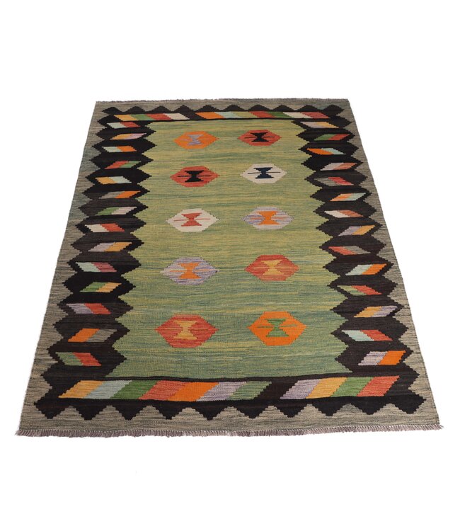 197x149 cm Handgefertigter Afghanischer traditioneller Kilim Teppich Woll
