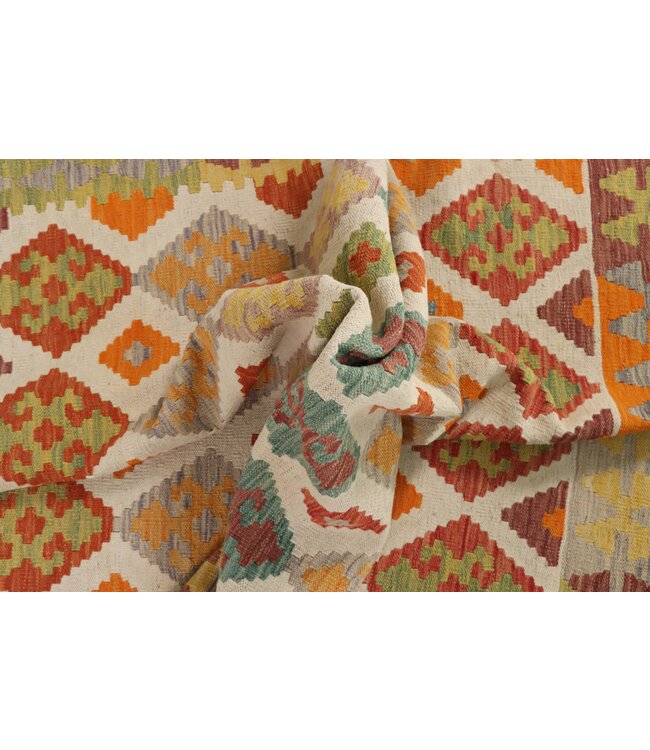 206x153 cm Handgefertigter Afghanischer traditioneller Kilim Teppich Woll