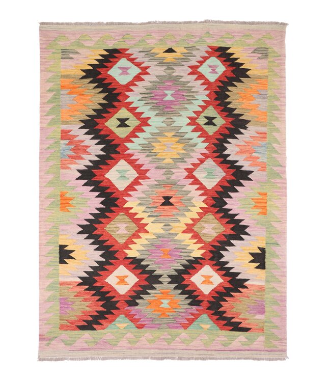 202x152 cm Handgemaakte Afghaanse traditionele Kilim Vloerkleed Wol Tapijt