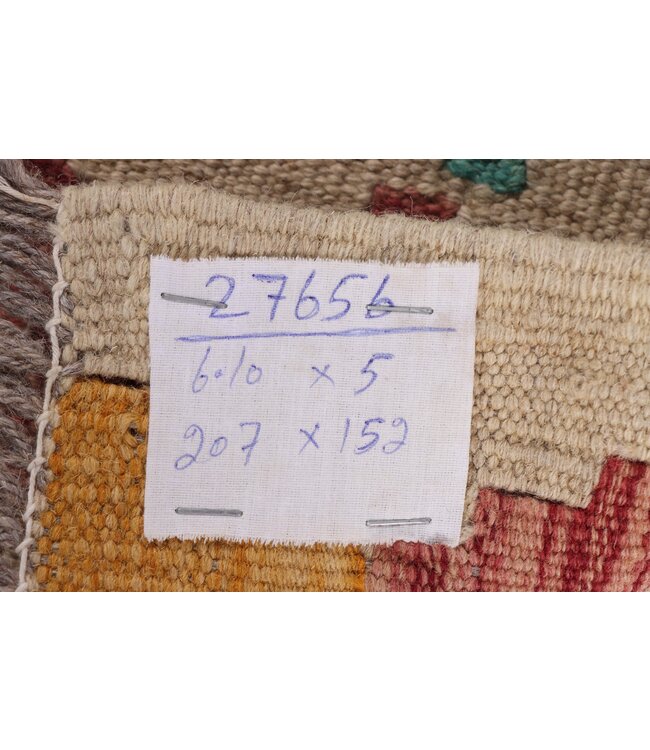 207x152 cm Handgefertigter Afghanischer traditioneller Kilim Teppich Woll