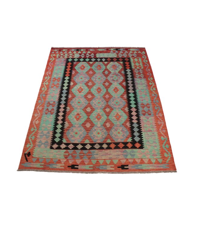 203x153 cm Handgefertigter Afghanischer traditioneller Kilim Teppich Woll