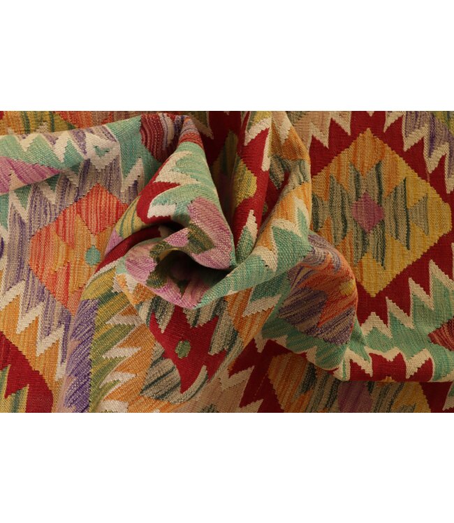 200x144 cm Handgefertigter Afghanischer traditioneller Kelim Teppich Woll