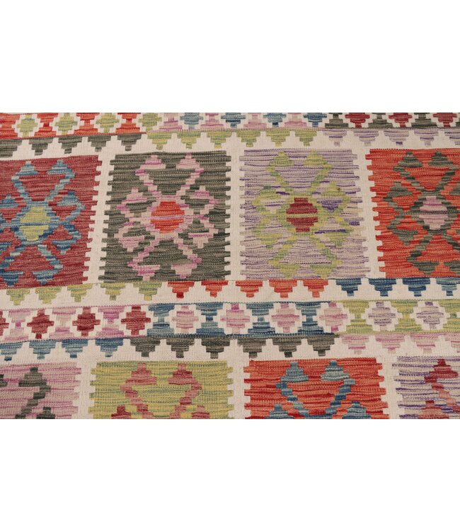 197x150 cm Handgemaakte Afghaanse traditionele Kelim Vloerkleed Wol Tapijt